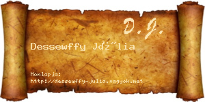 Dessewffy Júlia névjegykártya